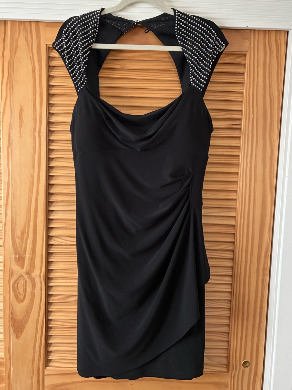 Scarlett Black Studded Cap-Sleeve Mini Dress size 16